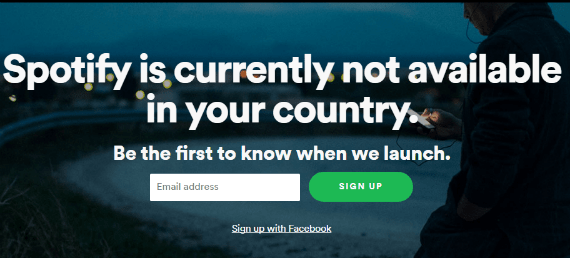 spotify не доступен для вашего региона